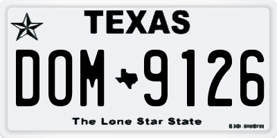 TX license plate DOM9126