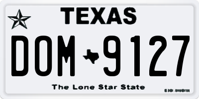 TX license plate DOM9127