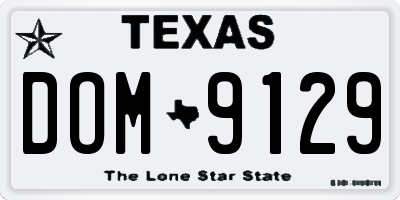 TX license plate DOM9129
