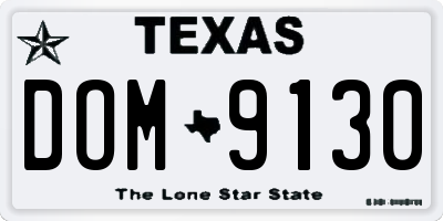 TX license plate DOM9130