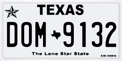TX license plate DOM9132