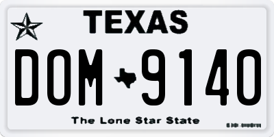 TX license plate DOM9140