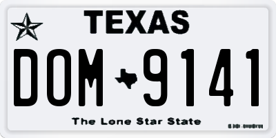 TX license plate DOM9141
