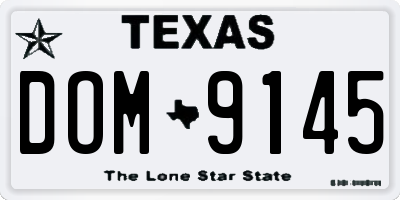 TX license plate DOM9145