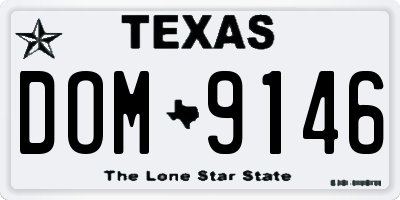 TX license plate DOM9146