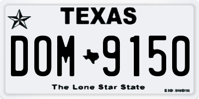 TX license plate DOM9150