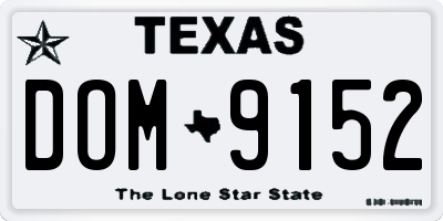 TX license plate DOM9152