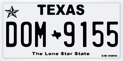 TX license plate DOM9155
