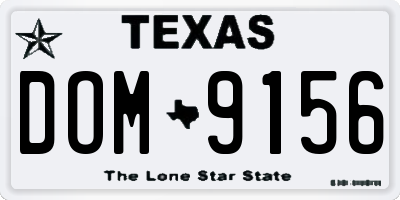 TX license plate DOM9156