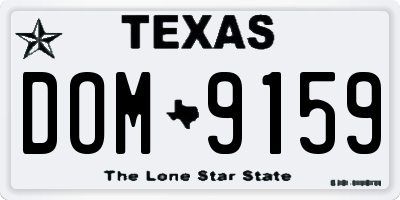 TX license plate DOM9159