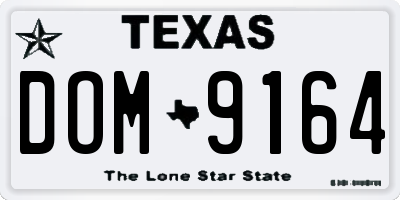 TX license plate DOM9164