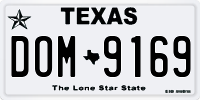 TX license plate DOM9169