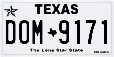 TX license plate DOM9171