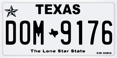 TX license plate DOM9176