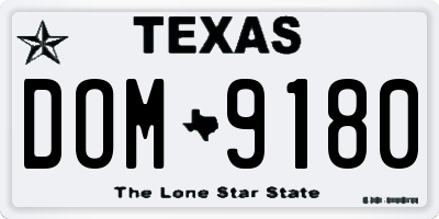 TX license plate DOM9180