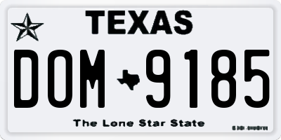 TX license plate DOM9185