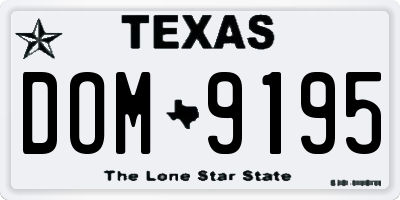 TX license plate DOM9195