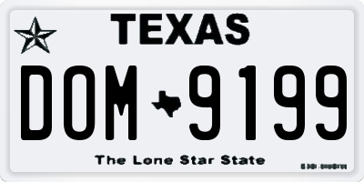 TX license plate DOM9199