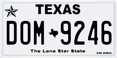 TX license plate DOM9246