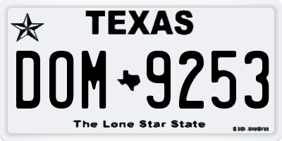 TX license plate DOM9253