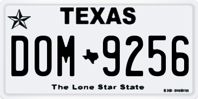 TX license plate DOM9256