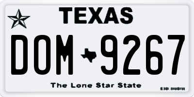 TX license plate DOM9267