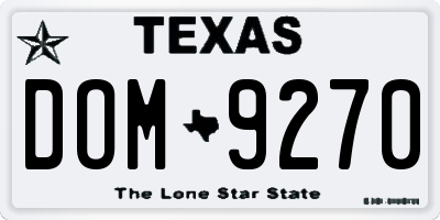 TX license plate DOM9270