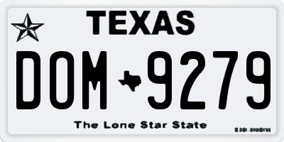 TX license plate DOM9279