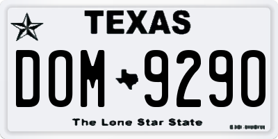 TX license plate DOM9290