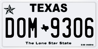 TX license plate DOM9306