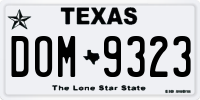 TX license plate DOM9323