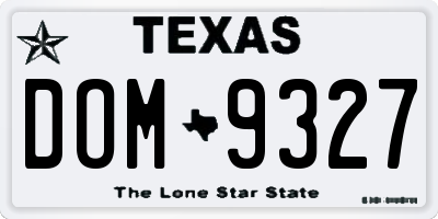TX license plate DOM9327