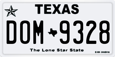 TX license plate DOM9328