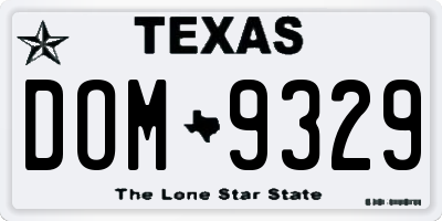 TX license plate DOM9329