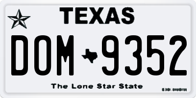 TX license plate DOM9352