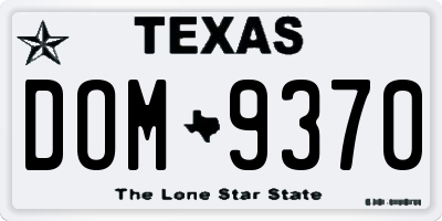 TX license plate DOM9370