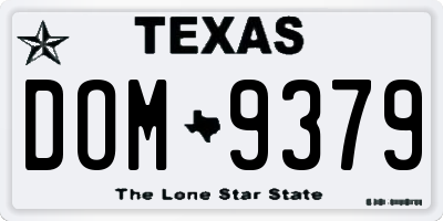 TX license plate DOM9379