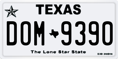 TX license plate DOM9390