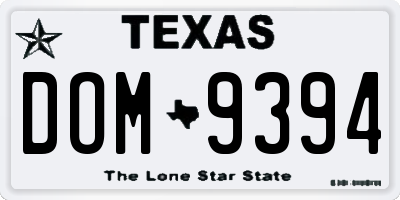 TX license plate DOM9394