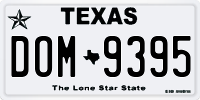 TX license plate DOM9395