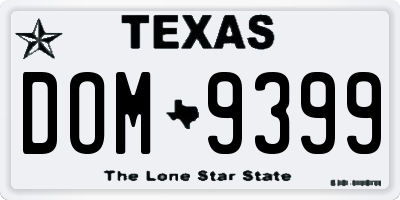 TX license plate DOM9399
