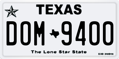 TX license plate DOM9400