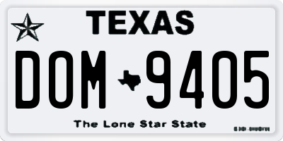 TX license plate DOM9405