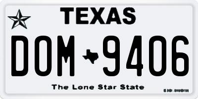 TX license plate DOM9406