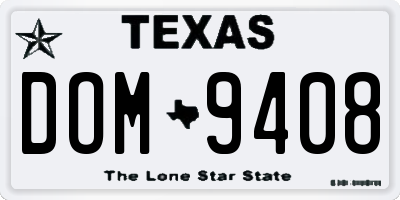 TX license plate DOM9408