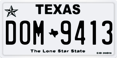 TX license plate DOM9413