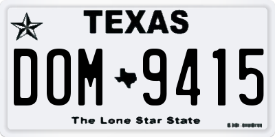 TX license plate DOM9415