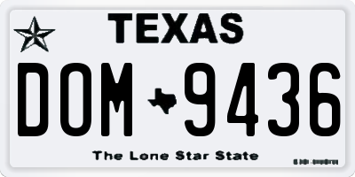 TX license plate DOM9436