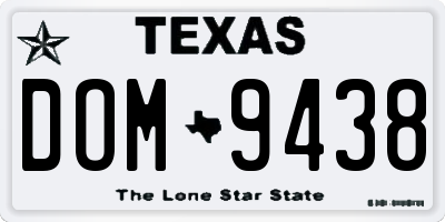 TX license plate DOM9438