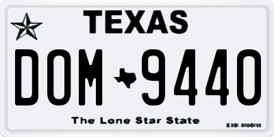 TX license plate DOM9440